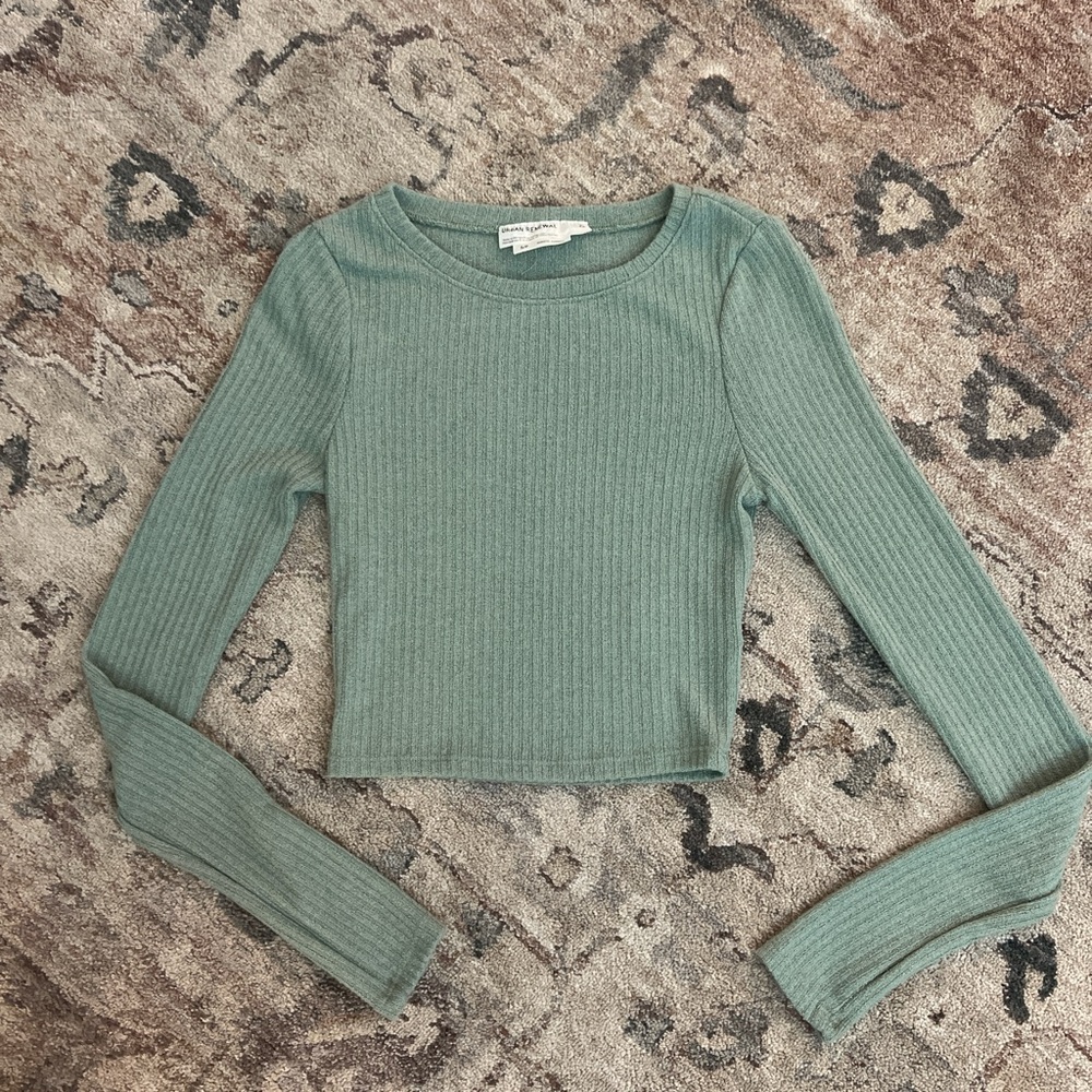 Urban Renewal UO Green Crop Long Sleeve Top Small